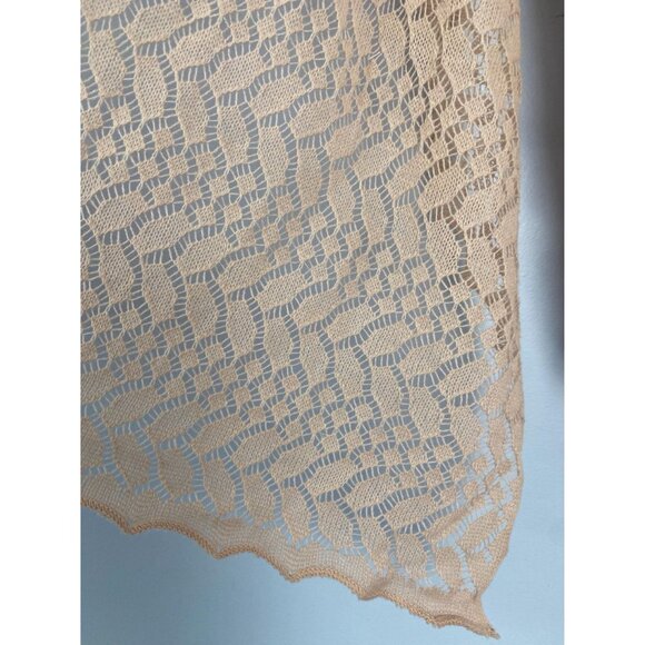 Vintage Abraham & Straus Light Pink Acrylic Open Knit Scarf / Wrap, 60s/70s - Picture 3 of 9